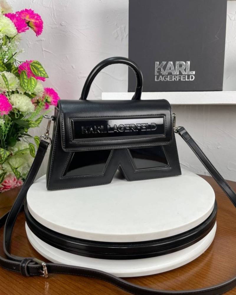 Karl Lagerfeld K IKON Crossbody Shoulder Bag With OG Box & Dust Bag (Black - 921)