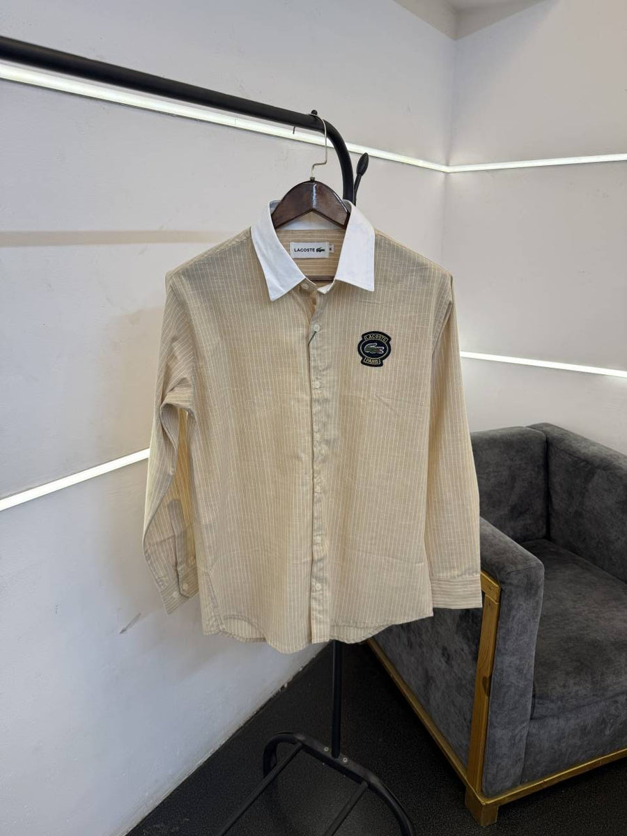 Lacoste imported oxford linen shirt lemon yellow