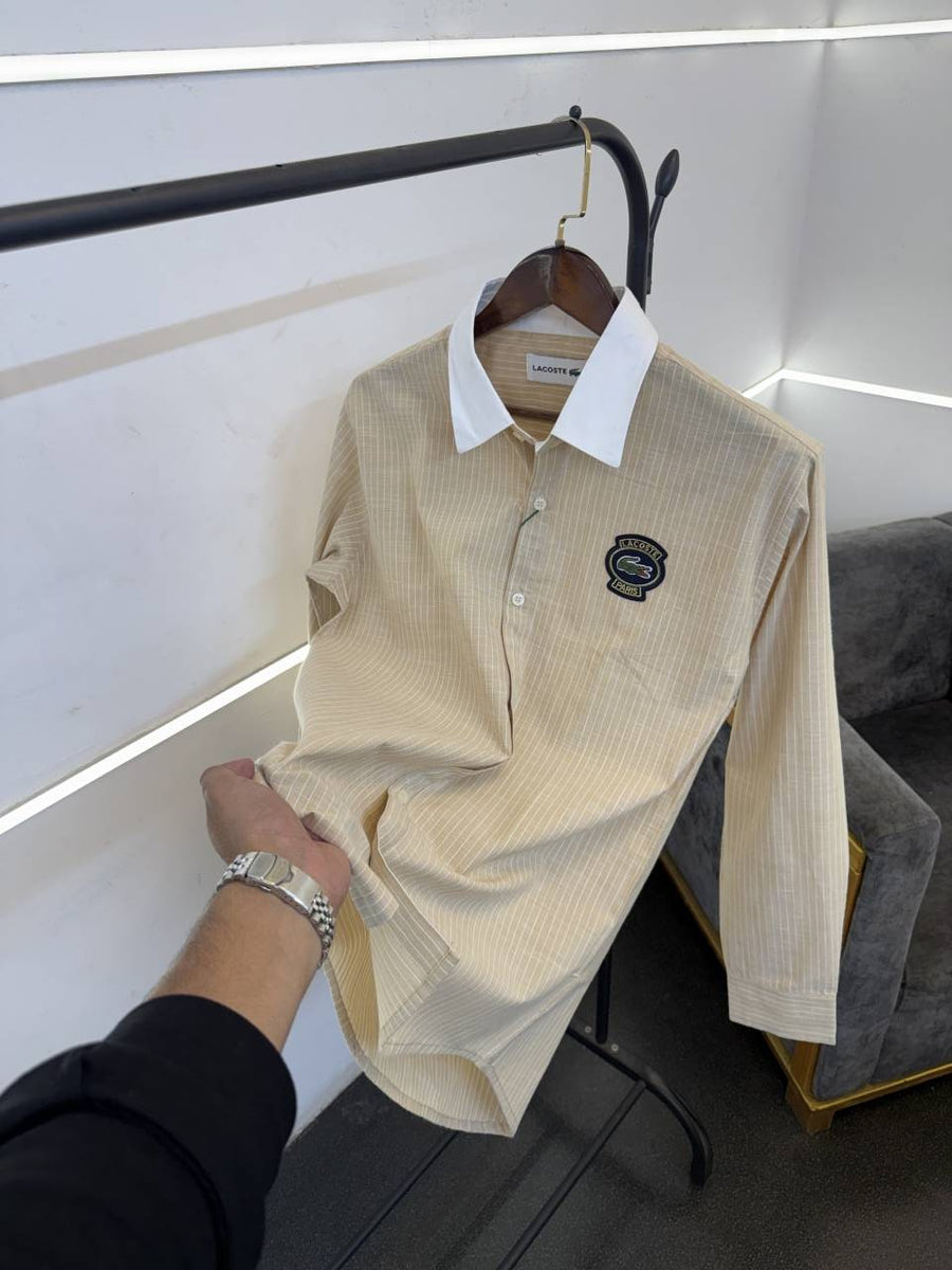 Lacoste imported oxford linen shirt lemon yellow