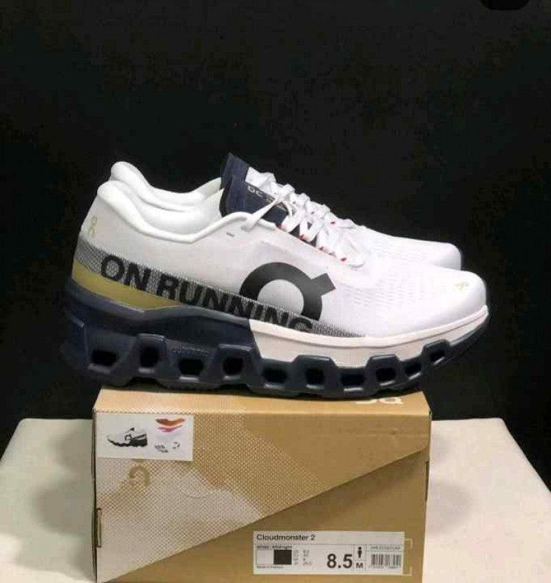 On running cloudmonster 2 white midnight navy 2705