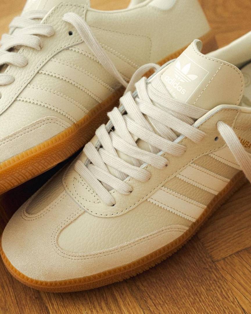 Adidas Samba Beige Aluminum Gum Women Leather Quality