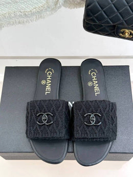 Chanel_CC_Turnlock_All_Black_Sandal_Flats_For_Her_With_Original_Box