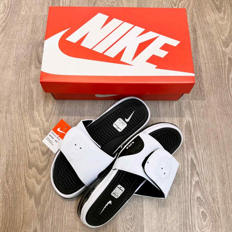 Nike Air LeBron Premium White Black Slides
