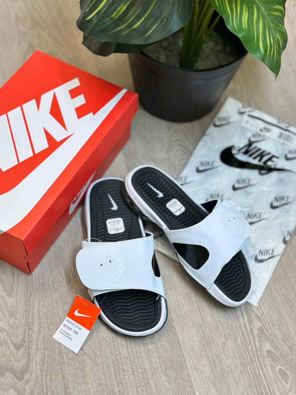 Nike Air LeBron Premium White Black Slides