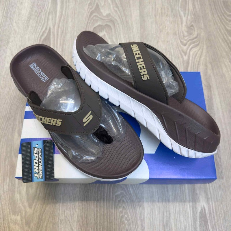 Skechers Go Recover Premium Brown White Simplex