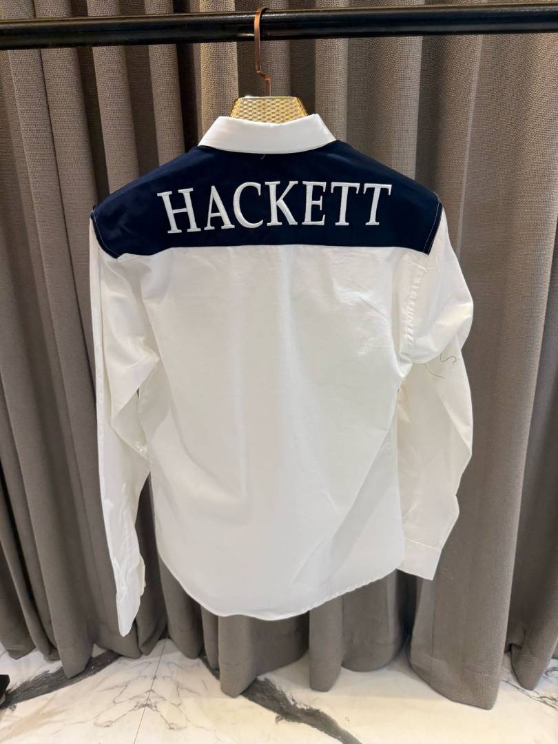 Hackett Chest Logo Full Sleeves Shirt White