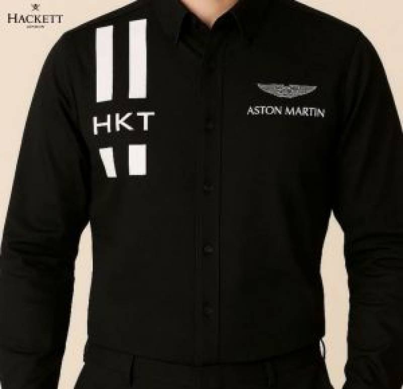 Hackett Chest Logo Full Sleeves Shirt Black