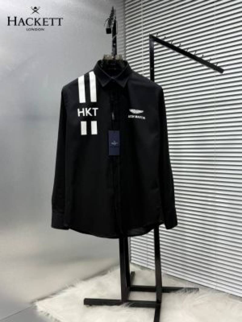 Hackett Chest Logo Full Sleeves Shirt Black