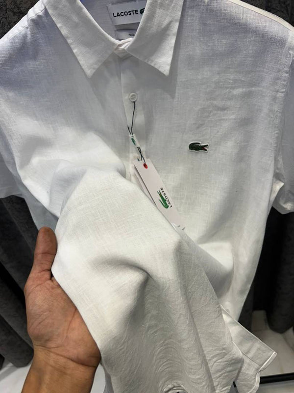 Lacoste IMPORTED STORE ARTICLE linen fabric SHIRT