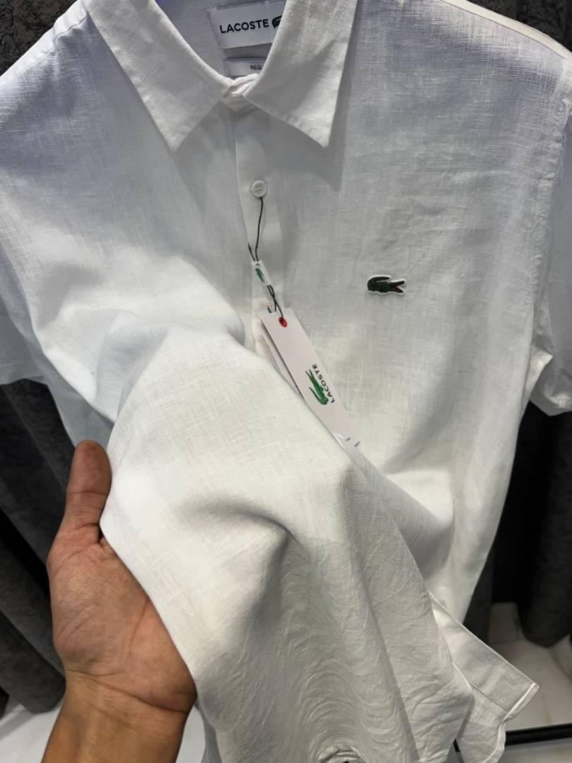 Lacoste IMPORTED STORE ARTICLE linen fabric SHIRT