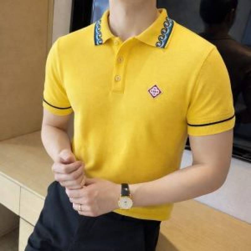 Casablanca Chest Logo Polo T-shirt Yellow