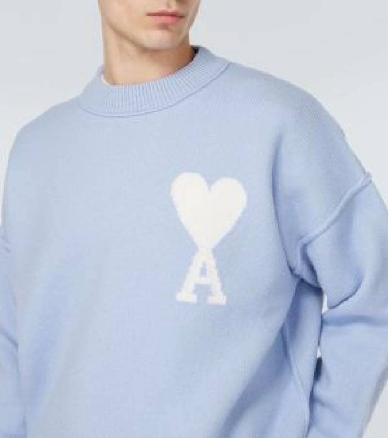 Ami Paris imported sweatshirt Sky Blue