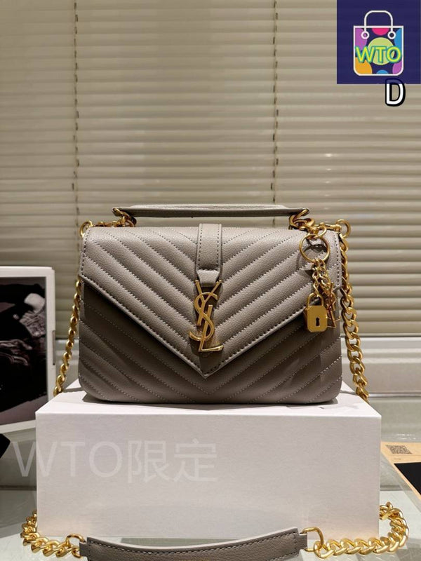 Ysl Collage Black-Silver Medium Shoulder Bag With Original Box & Dust Cover