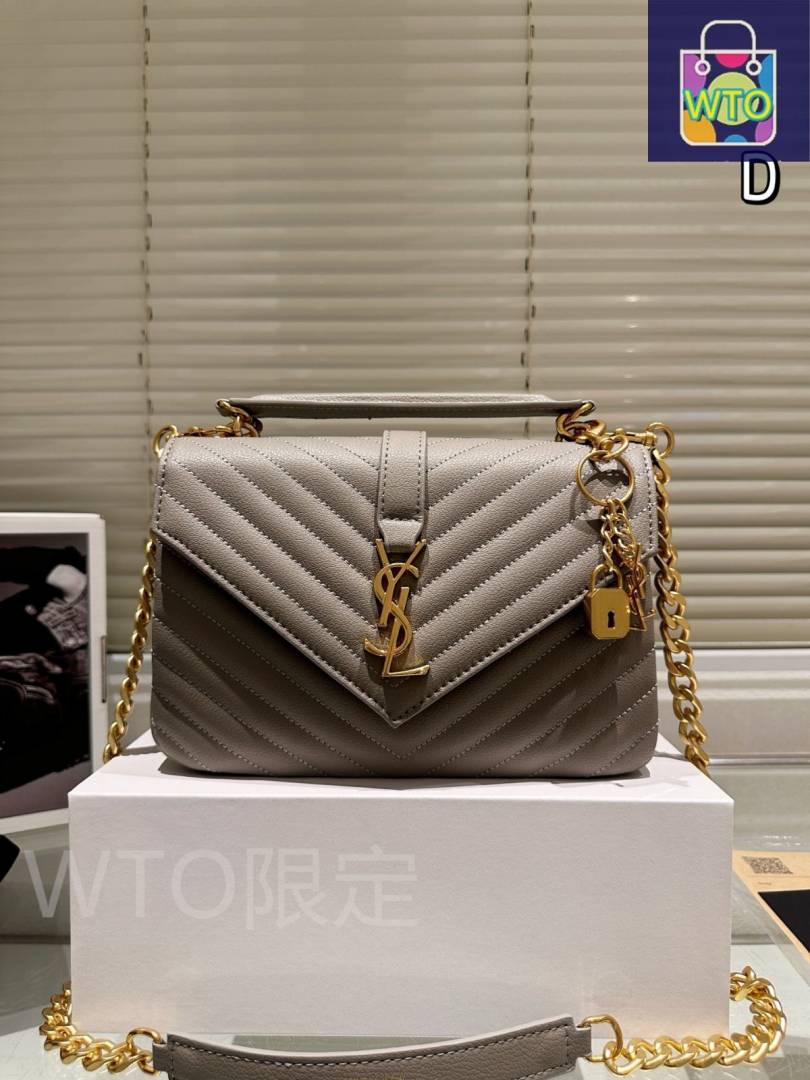 Ysl Collage Black-Silver Medium Shoulder Bag With Original Box & Dust Cover
