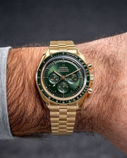 Omega speedmaster Moonwatch Professional Gold Green