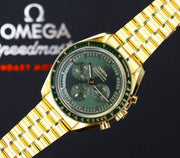 Omega speedmaster Moonwatch Professional Gold Green