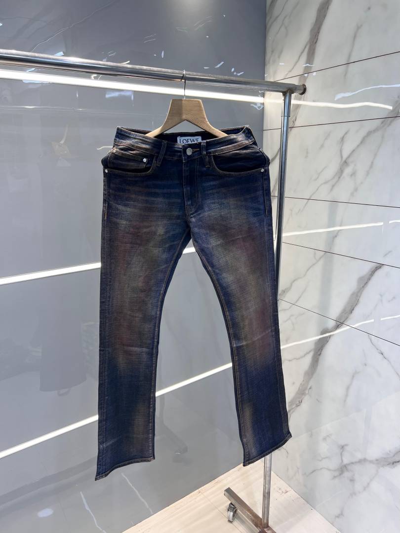 Loewe Blue Shade Premium Imported Stretchable Lycra Fabric Boot Cut Denim with Embroidered Design 2950