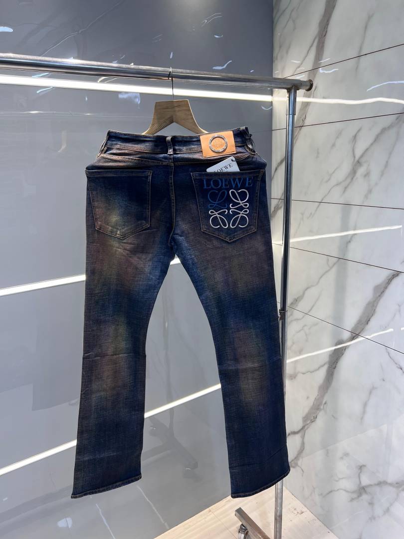Loewe Blue Shade Premium Imported Stretchable Lycra Fabric Boot Cut Denim with Embroidered Design 2950
