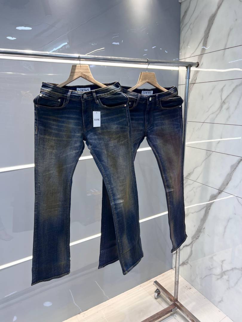 Loewe Blue Shade Premium Imported Stretchable Lycra Fabric Boot Cut Denim with Embroidered Design 2950