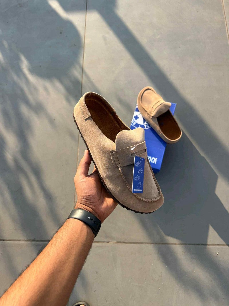 Birkenstock Naples Wrapped Suede Biege
