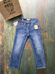 True Religio n Blue Shade Premium Imported Stretchable Lycra Fabric Straight fit Denim with Back Flap pocket Design 3403