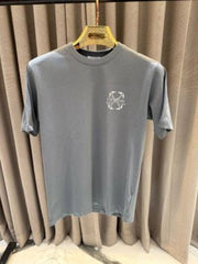 Of white Chest Logo Round Neck T-shirt Grey