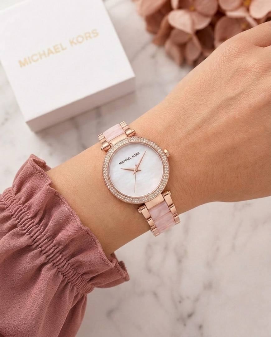 Michael Kors Parker Pave Pink-White