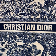 Dior Book Tote Blue Toile De Jouy With OG Box & Dust Bag & Scarf (Blue Tiger - 572)