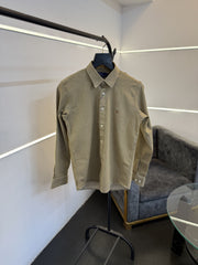 Ralph lauren beige imported denim shirt with embroidery logo on chest
