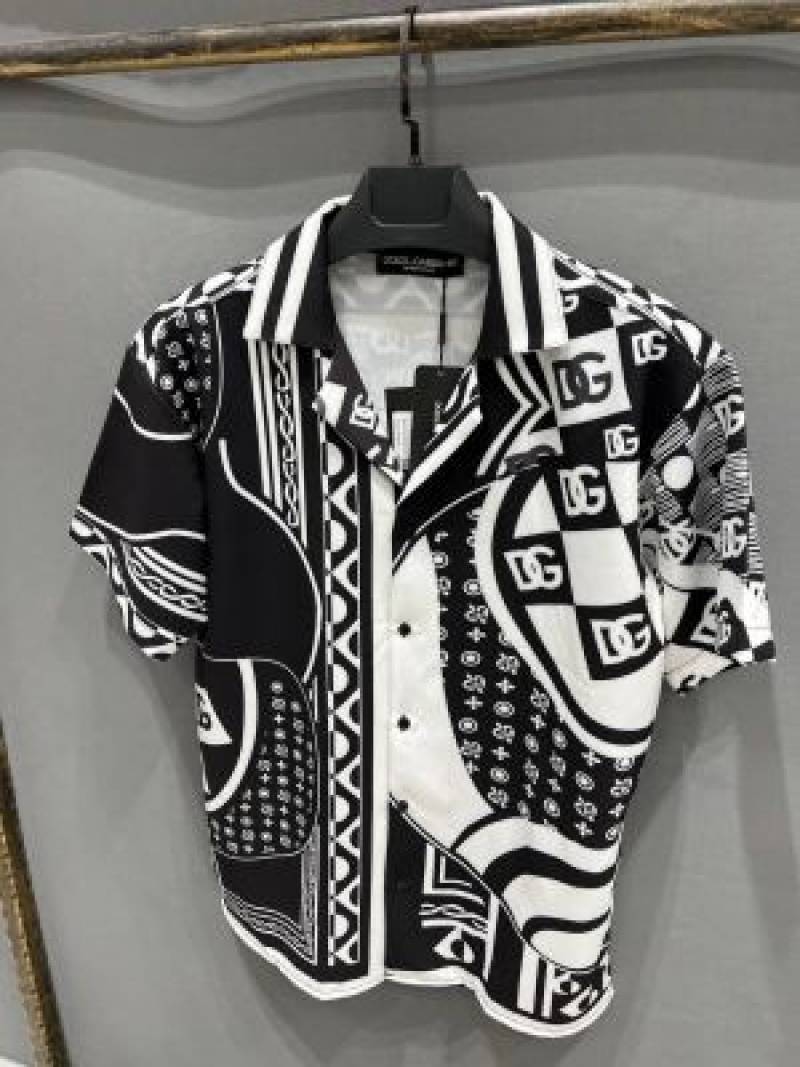 Dollce gabana printed black shirts half sleeves