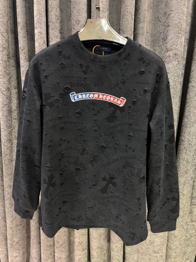 CHROME HEARTS IMPORTED SWEATSHIRT STORE ARTICLE BLACK AND GREY