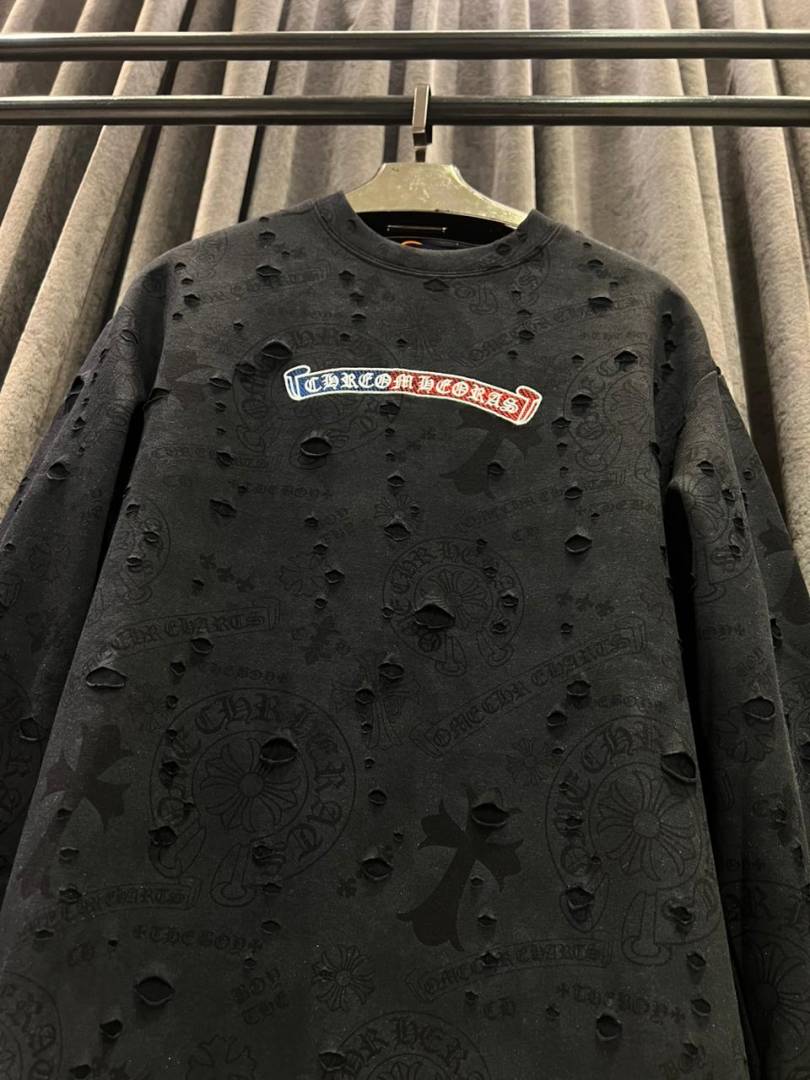 CHROME HEARTS IMPORTED SWEATSHIRT STORE ARTICLE BLACK AND GREY