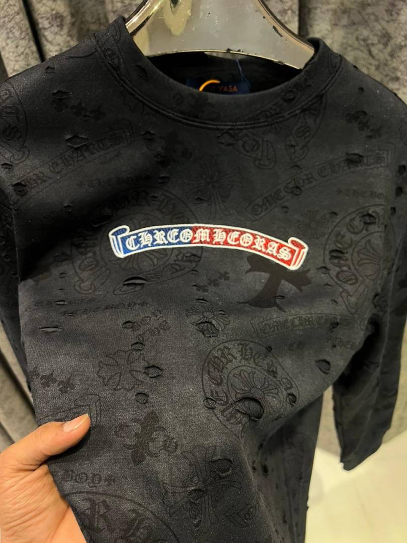 CHROME HEARTS IMPORTED SWEATSHIRT STORE ARTICLE BLACK AND GREY
