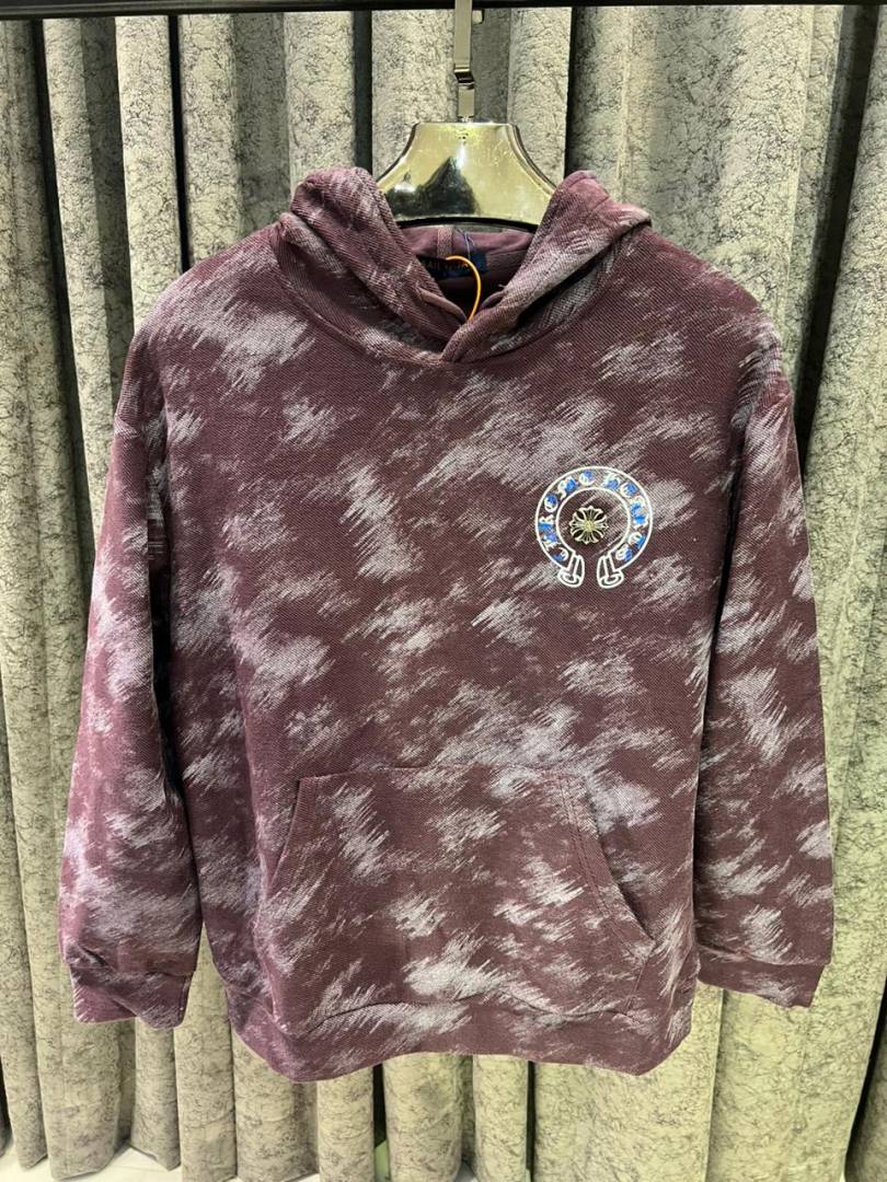 CHROME HEARTS IMPORTED HOODIE STORE ARTICLE PURPLE AND GREY