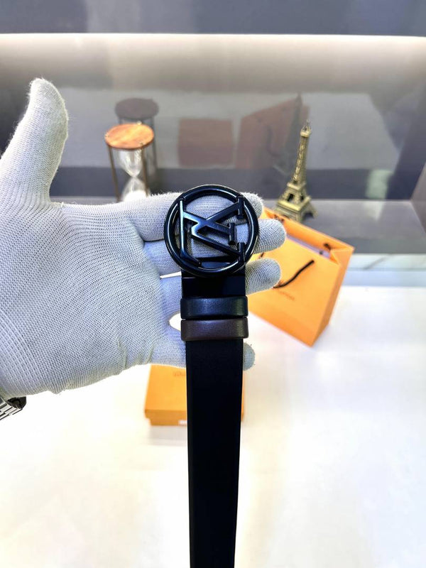 Lv_ Black Reversible Belt Fa 677