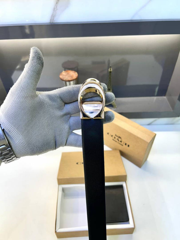 Coach Black Wallet & Belt Combo Fa 392