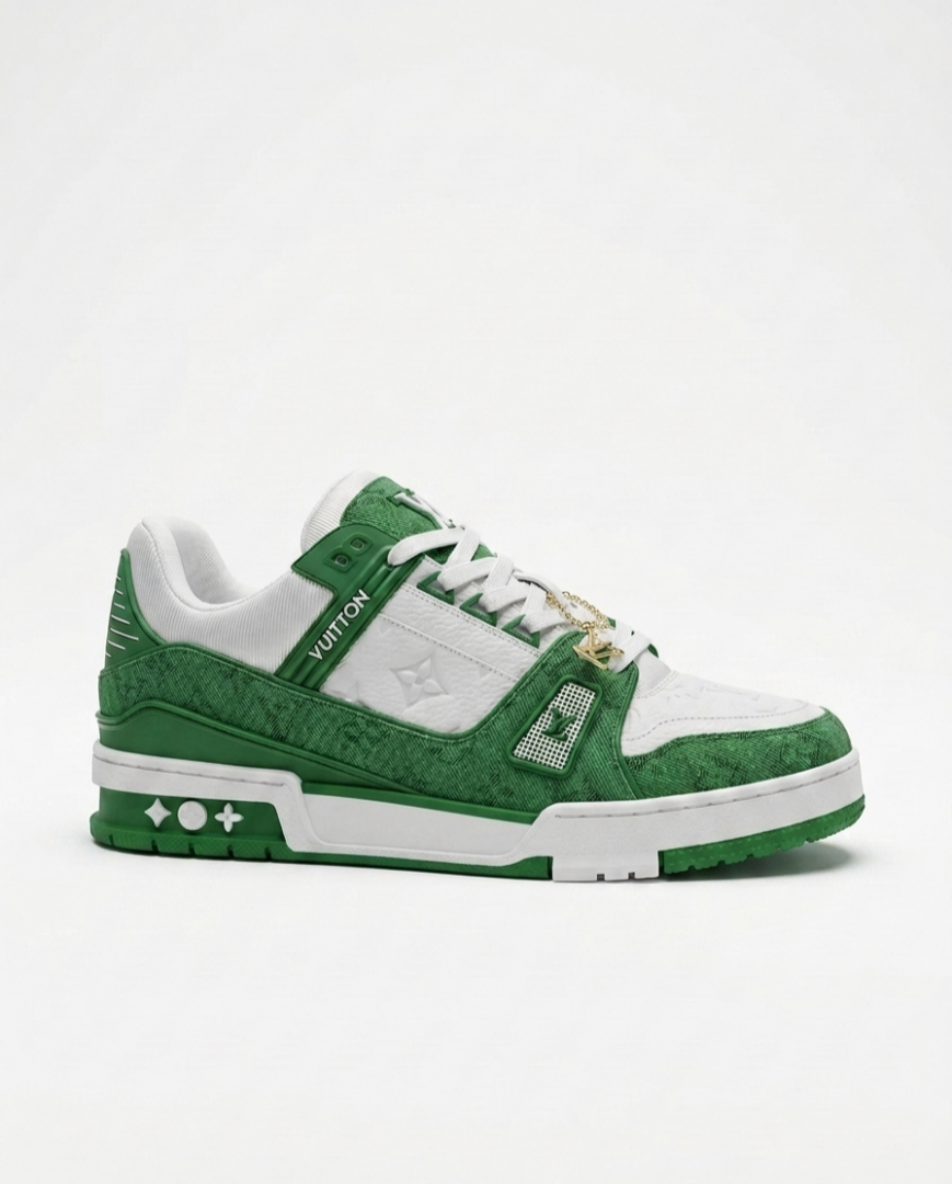 Louis VUITTOON TRAINER MONOGRAM GREEN DENIM