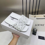 Loewe Petal Anagram White Slides For Women With Original Box And Dust Cover White 2506