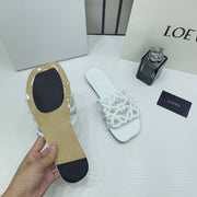 Loewe Petal Anagram White Slides For Women With Original Box And Dust Cover White 2506