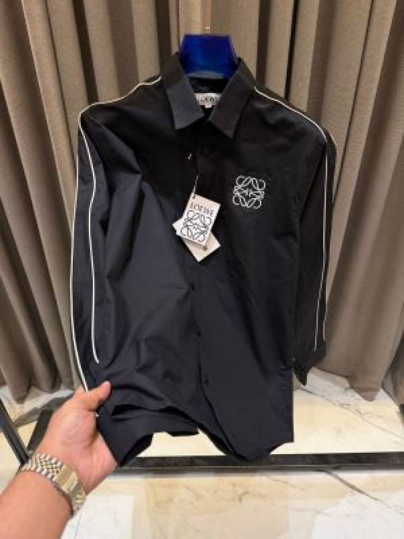 Loewe Chest Logo Full Sleeves Shirt Black