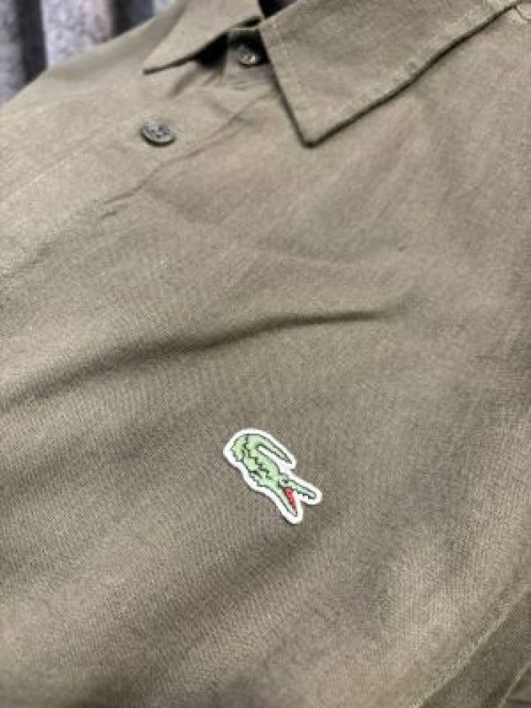 Lacoste IMPORTED STORE ARTICLE linen fabric SHIRT