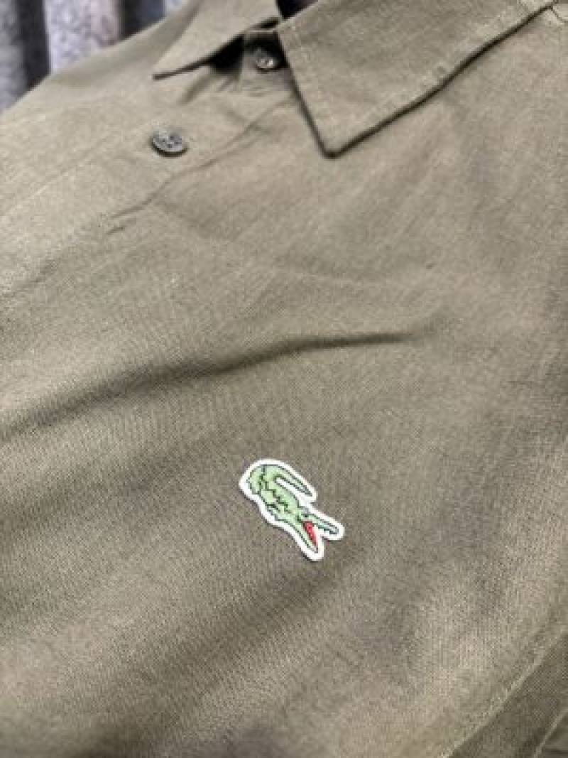 Lacoste IMPORTED STORE ARTICLE linen fabric SHIRT