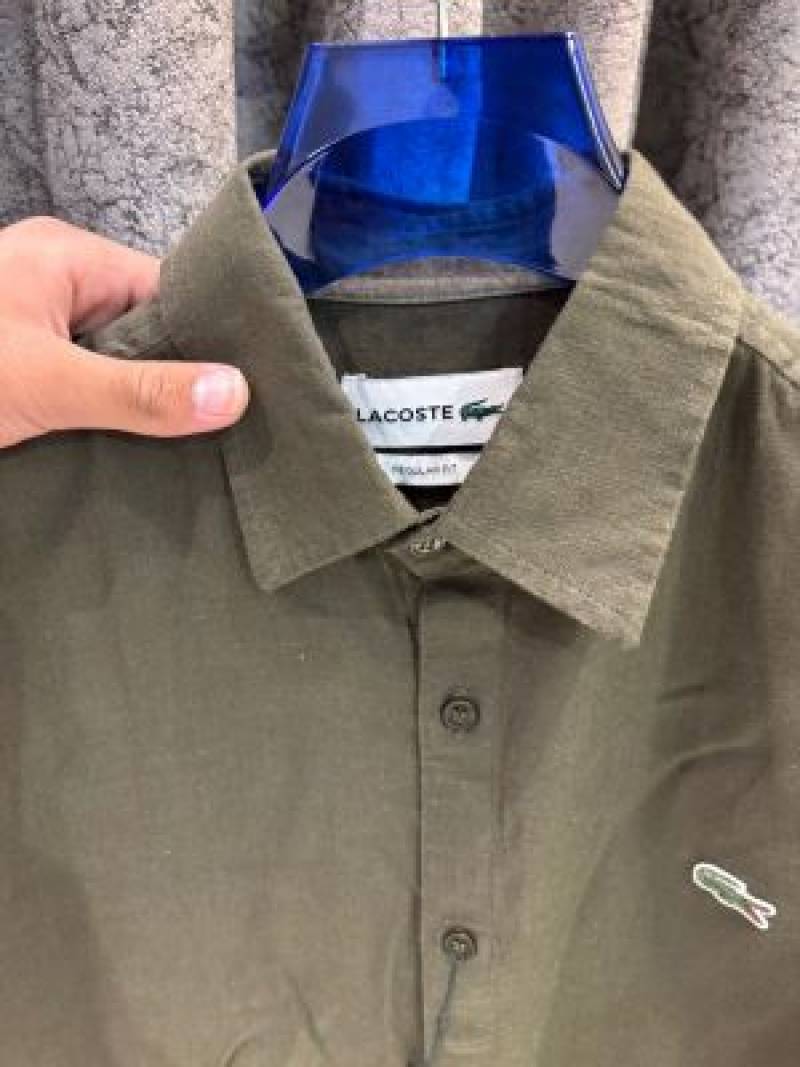 Lacoste IMPORTED STORE ARTICLE linen fabric SHIRT