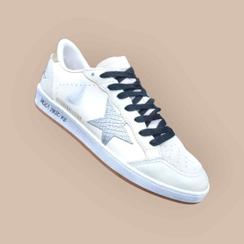 Golden Goose Ball Star Low White Silver 2480