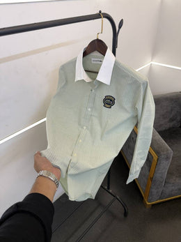 Lacoste imported oxford linen shirt mint green