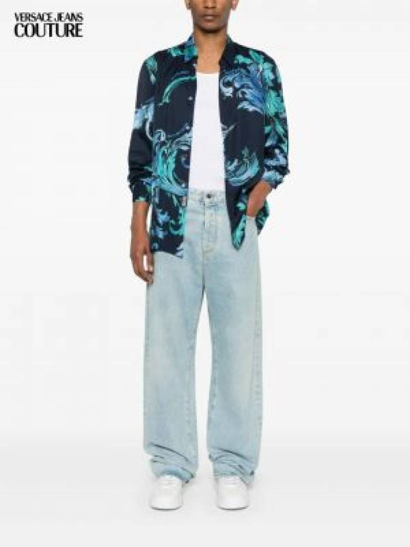 Versace culture imported Blue Black primium shirt