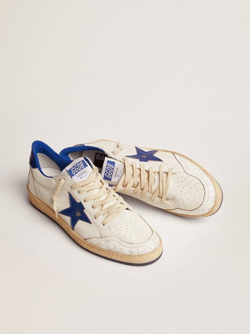 Golden Goose Ball Star Low White Blue PLAIN BOXsale