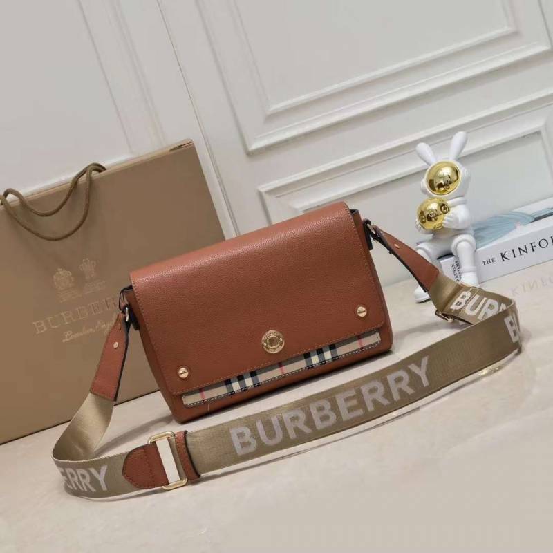 Burbberry Note Premium Signature Shoulder Bag With OG Box & Dust Bag (Brown - 1185)