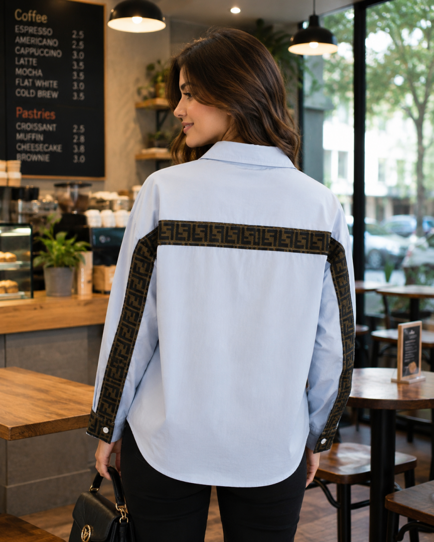 Fen Pocket Logo Shirt Sky S120-SK