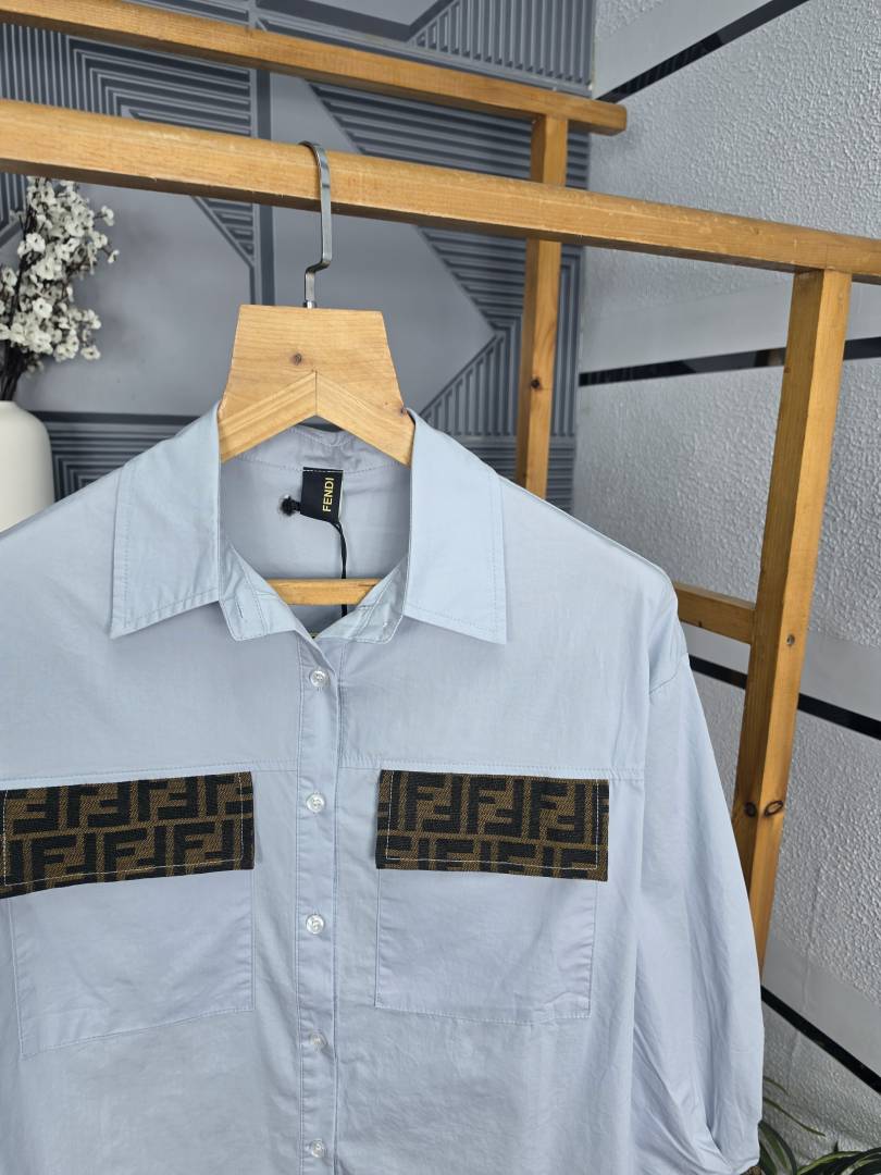 Fen Pocket Logo Shirt Sky S120-SK